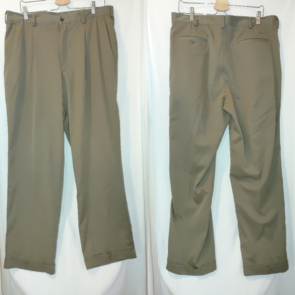 Nike Other - Nike Golf Pleated Cuffed Trouser Pants Olive‎ 2008 36 32 y2k
